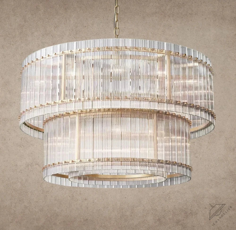 48" / Brass San Marco Two-Tier Round Chandelier 22", 37", 48", 60"