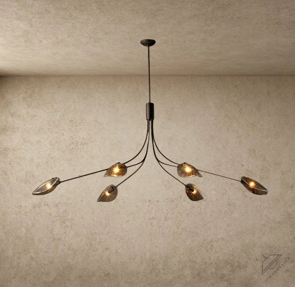 Shell Smoke Glass Chandelier