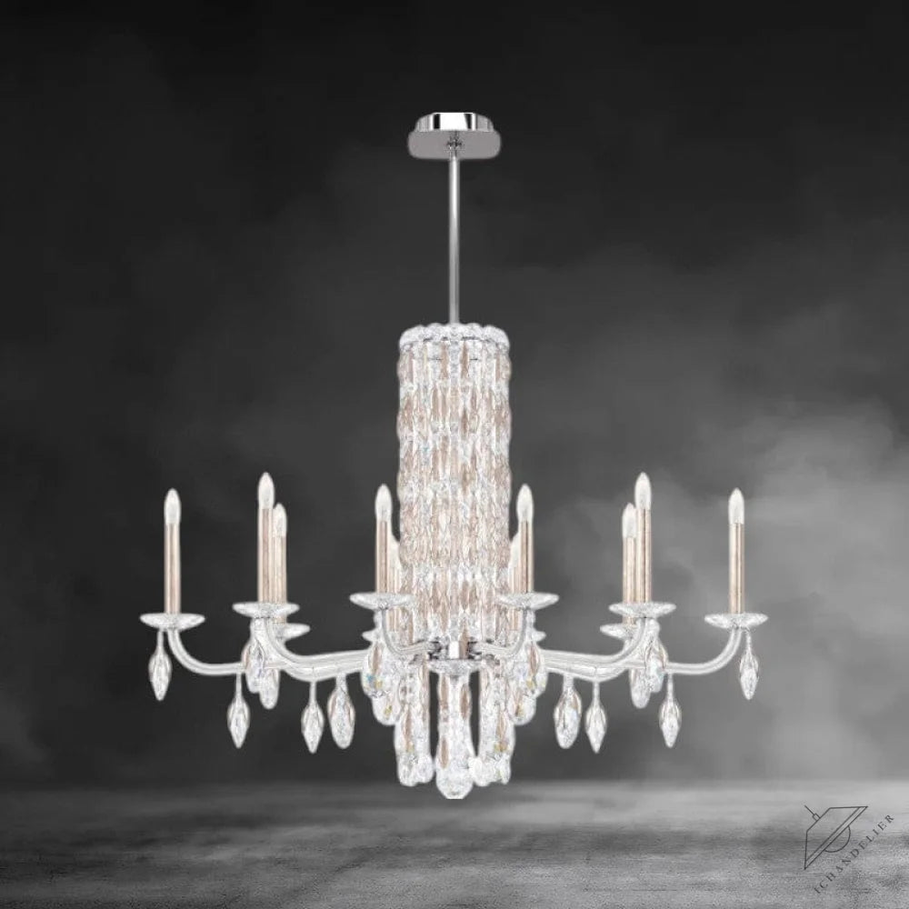 Antique Silver / Crystal Heritage Crystal Siena 10 lights Crystal Chandelier 40"