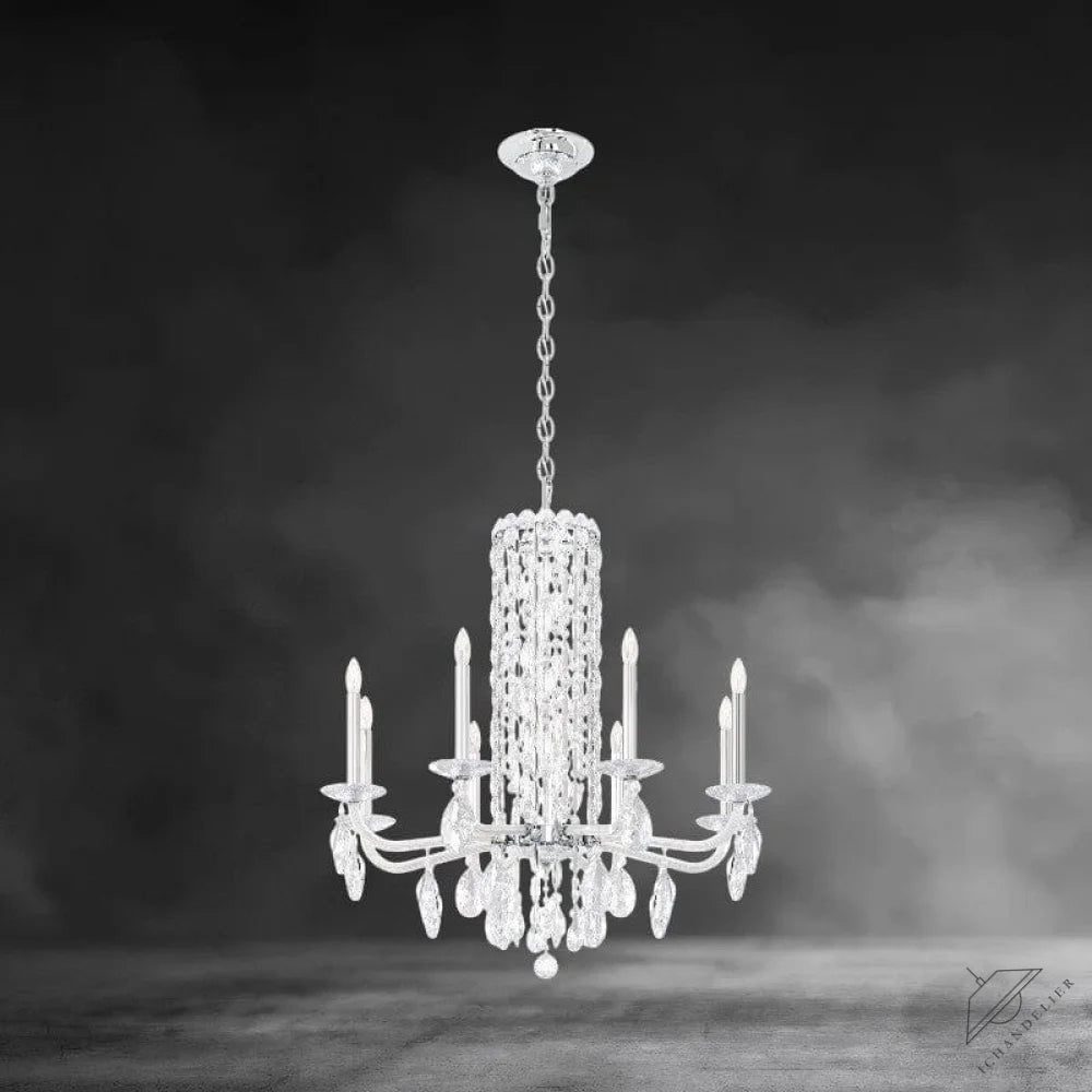 Antique Silver / Crystal Heritage Crystal Siena 8-light crystal chandelier30"