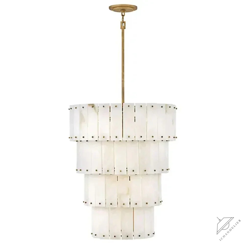 Simona Alabaster Round 4-Tier Chandelier
