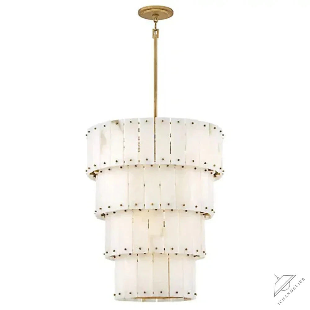 Simona Alabaster Round 4-Tier Chandelier