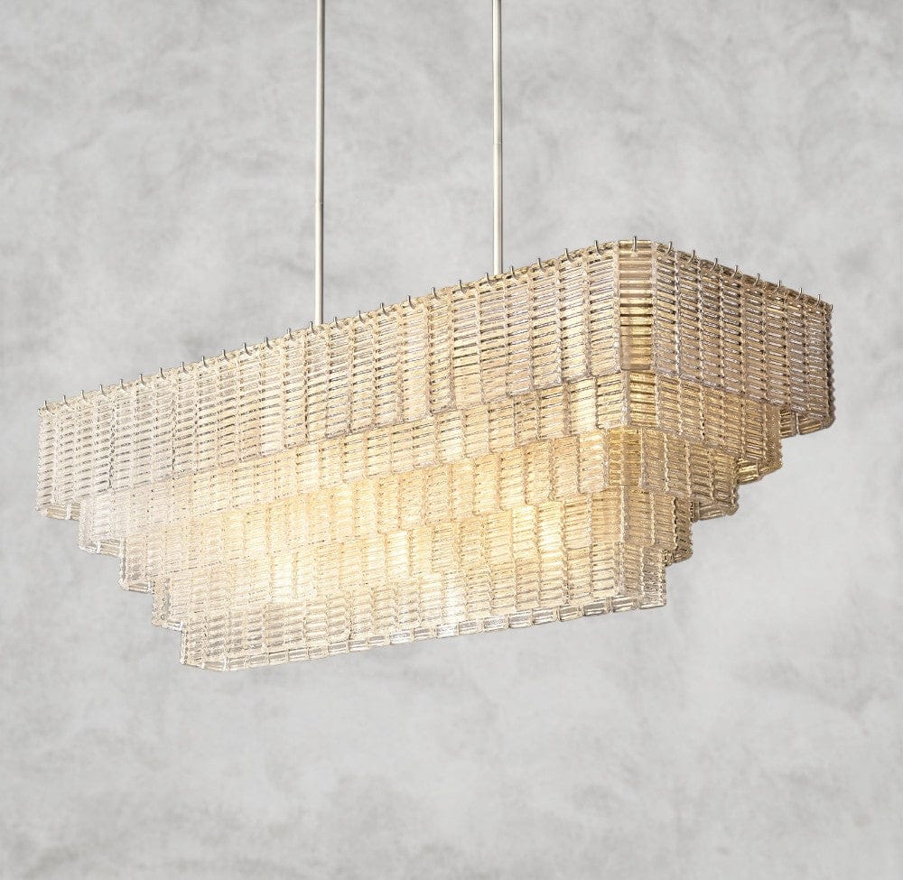 Sirene Clear Glass Rectangular Chandelier 59