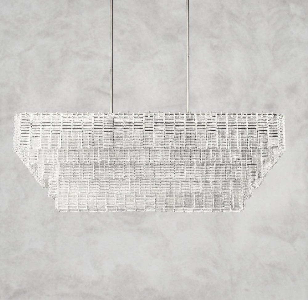 Sirene Clear Glass Rectangular Chandelier 59"
