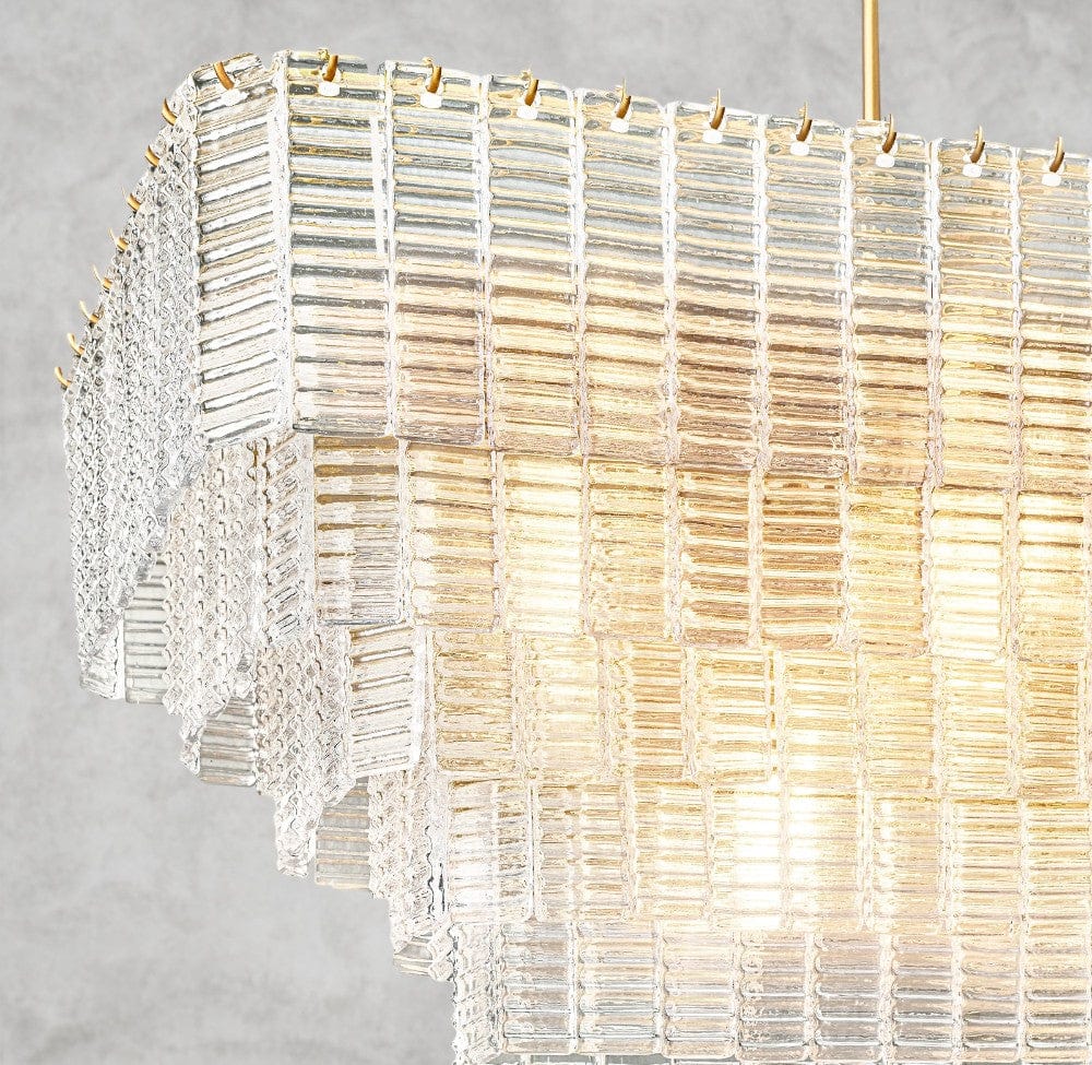 Sirene Clear Glass Rectangular Chandelier 59