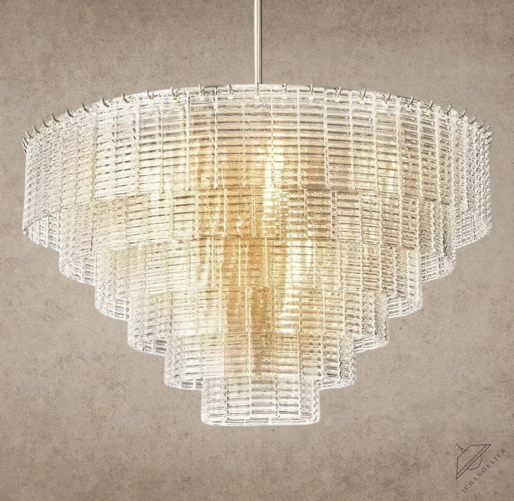 41" / Nickle Sirene Clear Glass Round Chandelier 41", 52", 65"