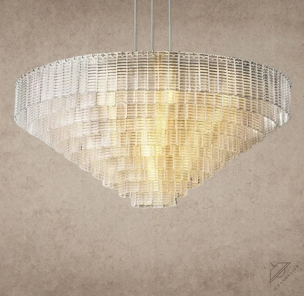 65" / Nickle Sirene Clear Glass Round Chandelier 41", 52", 65"
