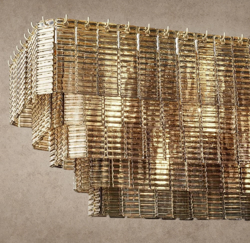 Sirene Smoke Glass Rectangular Chandelier 59", 77"