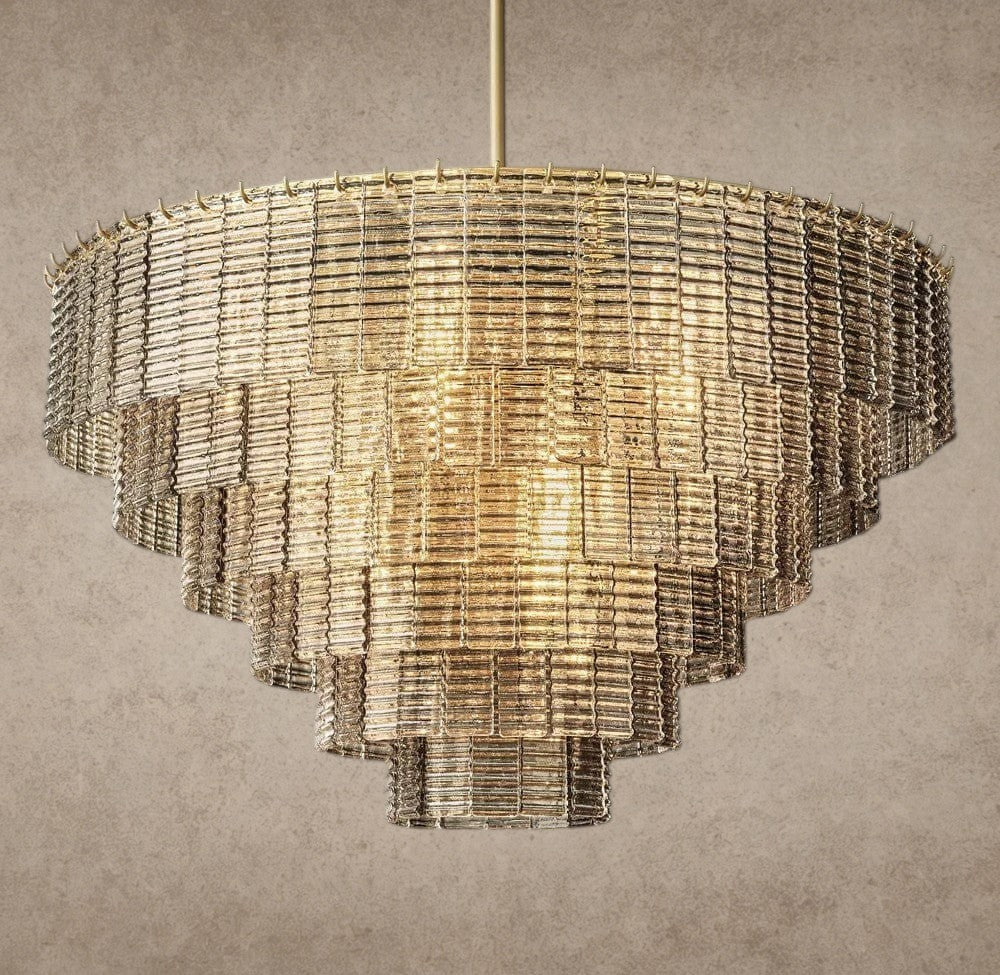 41" / Brass Sirene Smoke Glass Round Chandelier 41", 52", 65"