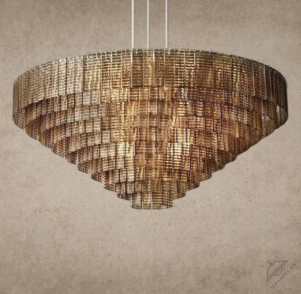 65" / Nickle Sirene Smoke Glass Round Chandelier 41", 52", 65"
