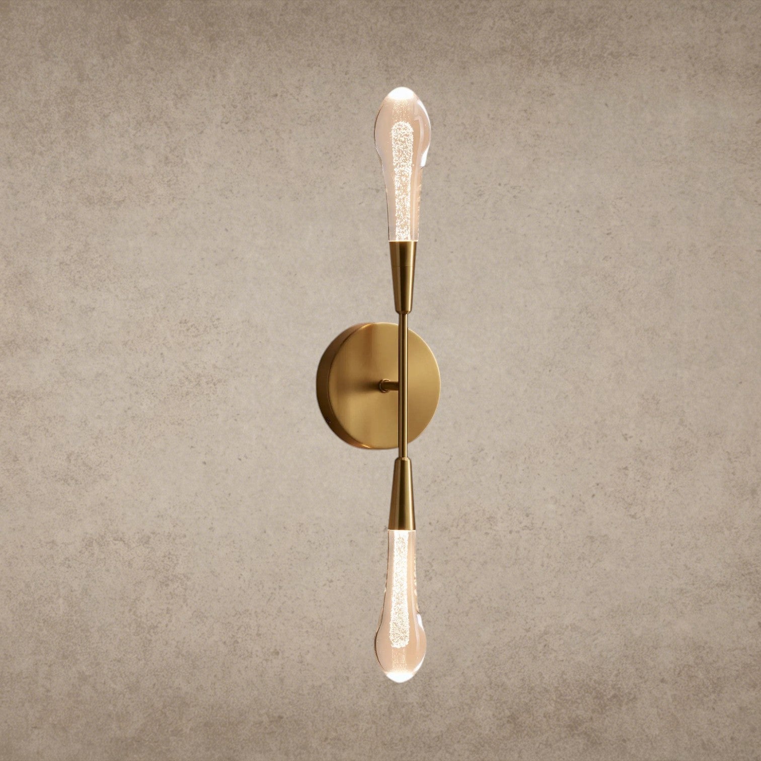 Brass Soltaire Double Sconce