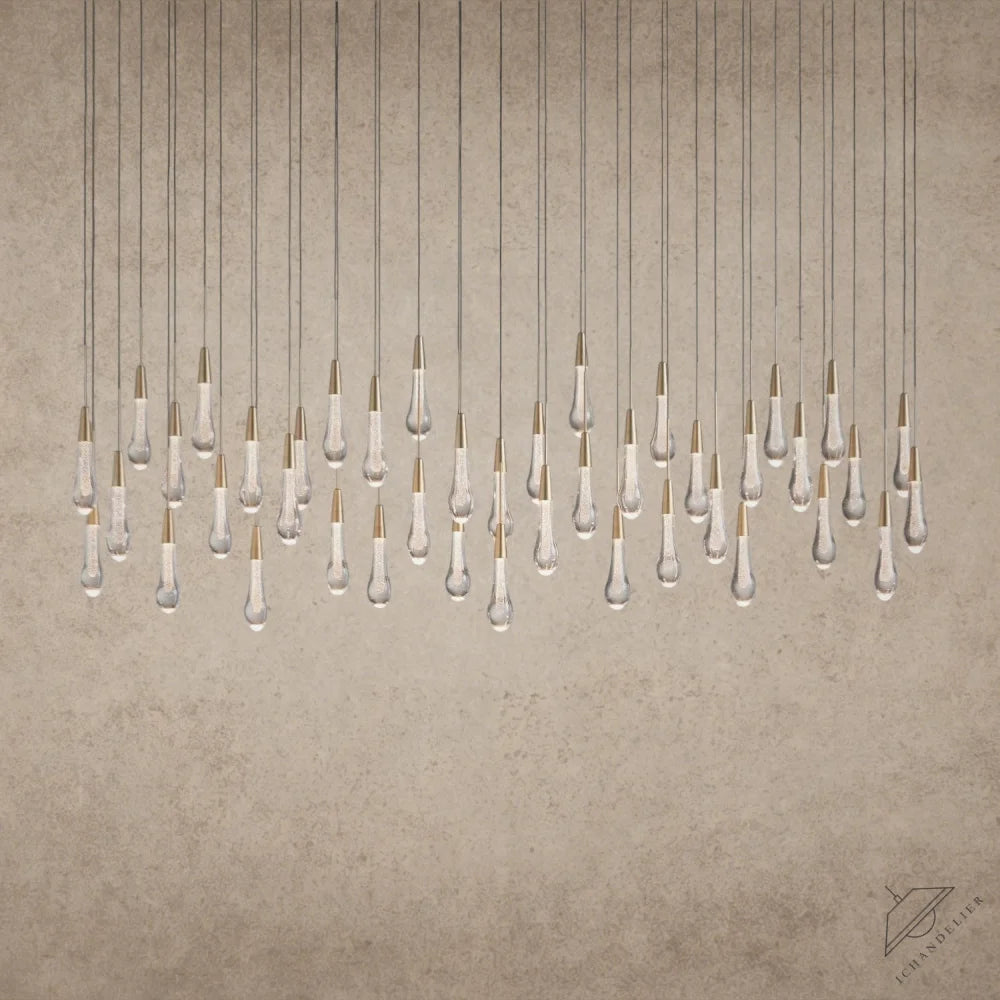 70" / Brass Soltaire Linear Chandelier 37", 50", 60", 70"