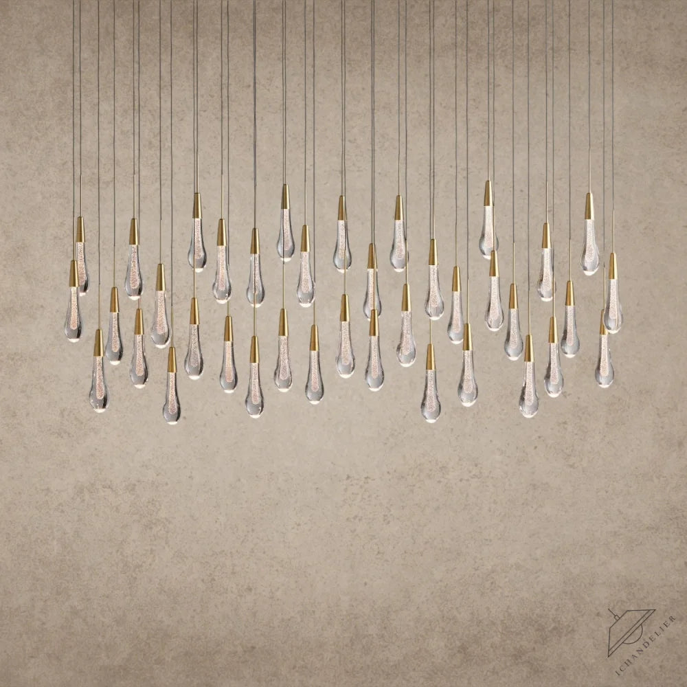 60" / Brass Soltaire Linear Chandelier 37", 50", 60", 70"