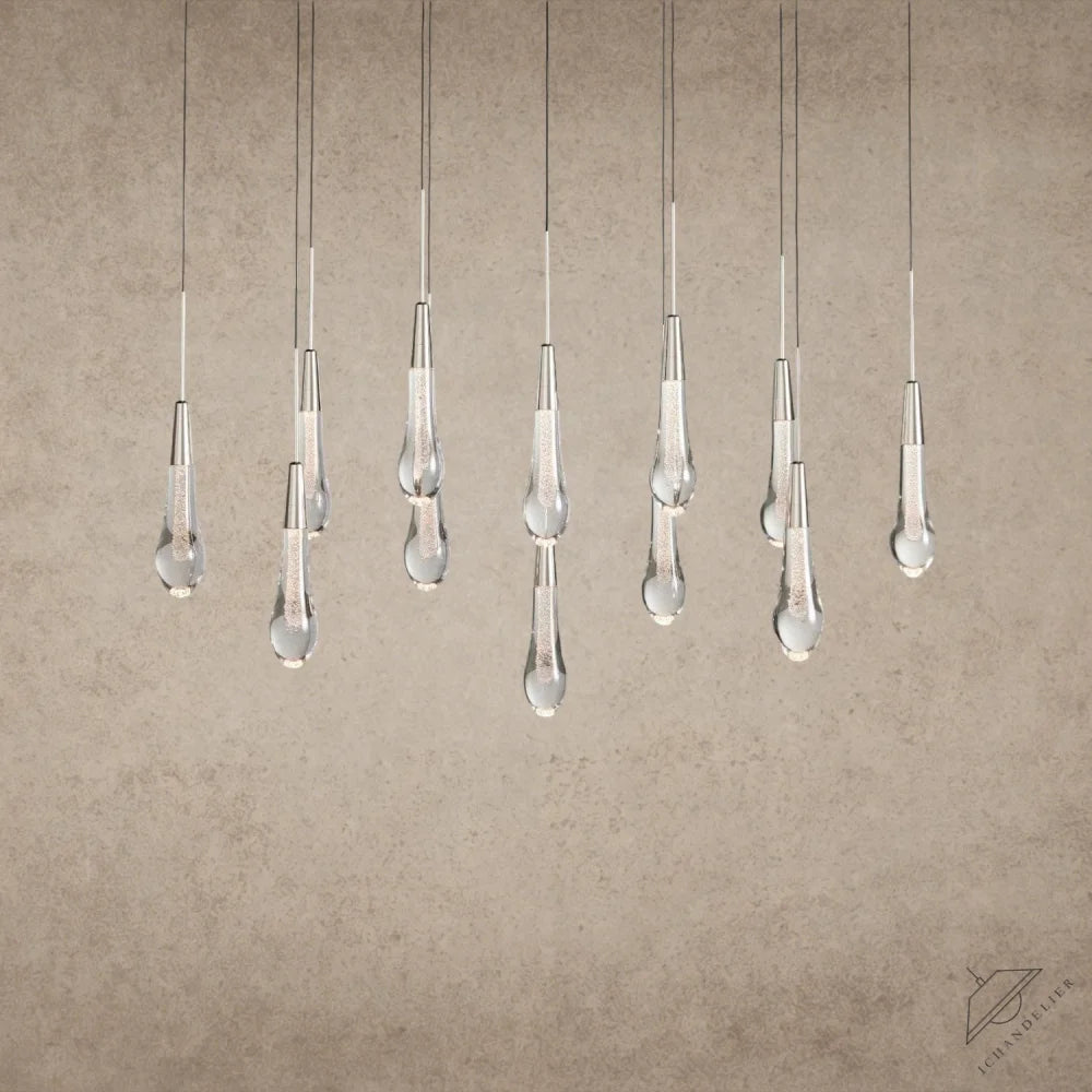 37" / Nickle Soltaire Linear Chandelier 37", 50", 60", 70"