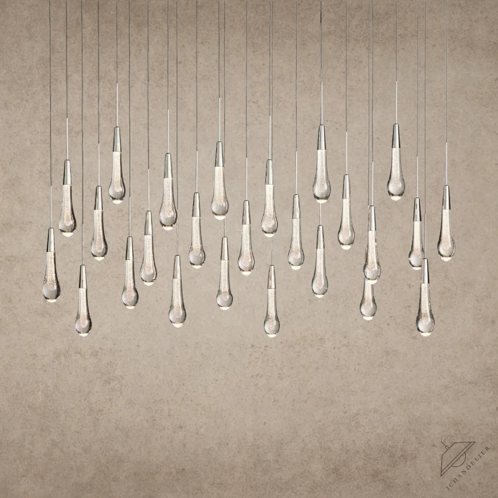 50" / Nickle Soltaire Linear Chandelier 37", 50", 60", 70"