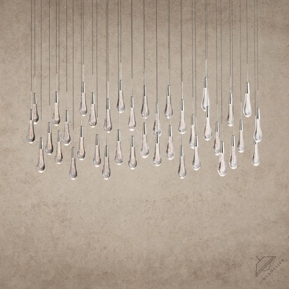60" / Nickle Soltaire Linear Chandelier 37", 50", 60", 70"