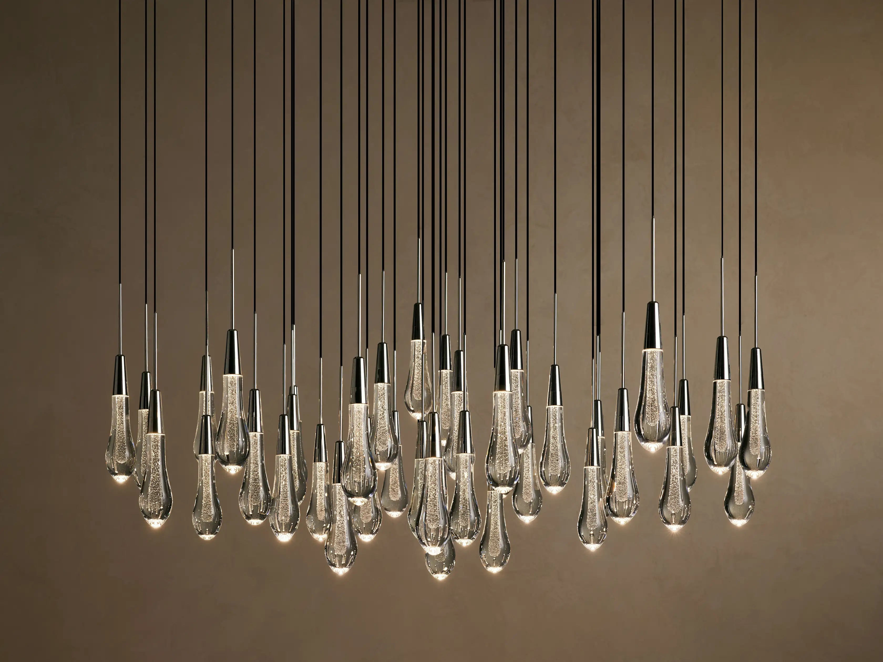 48" / Nickle Soltaire Round Chandelier 17", 24", 36", 58"