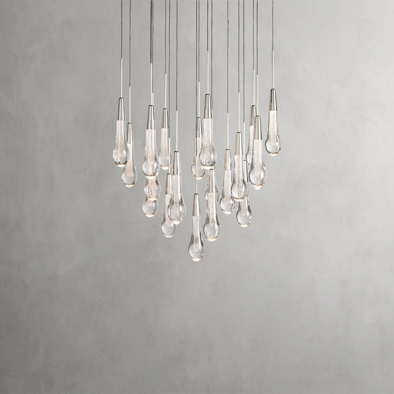 24" / Nickle Soltaire Round Chandelier 17", 24", 36", 58"