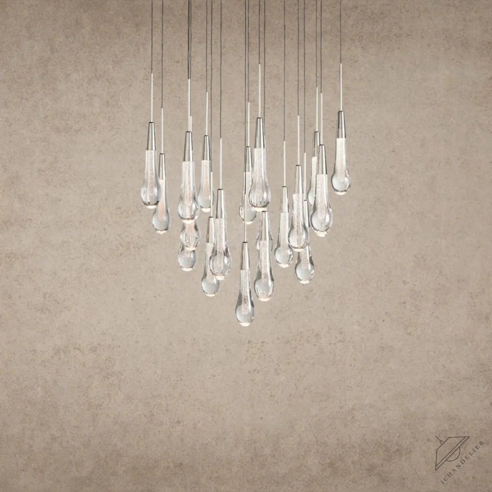 24" / Nickle Soltaire Round Chandelier 17", 24", 36", 58"