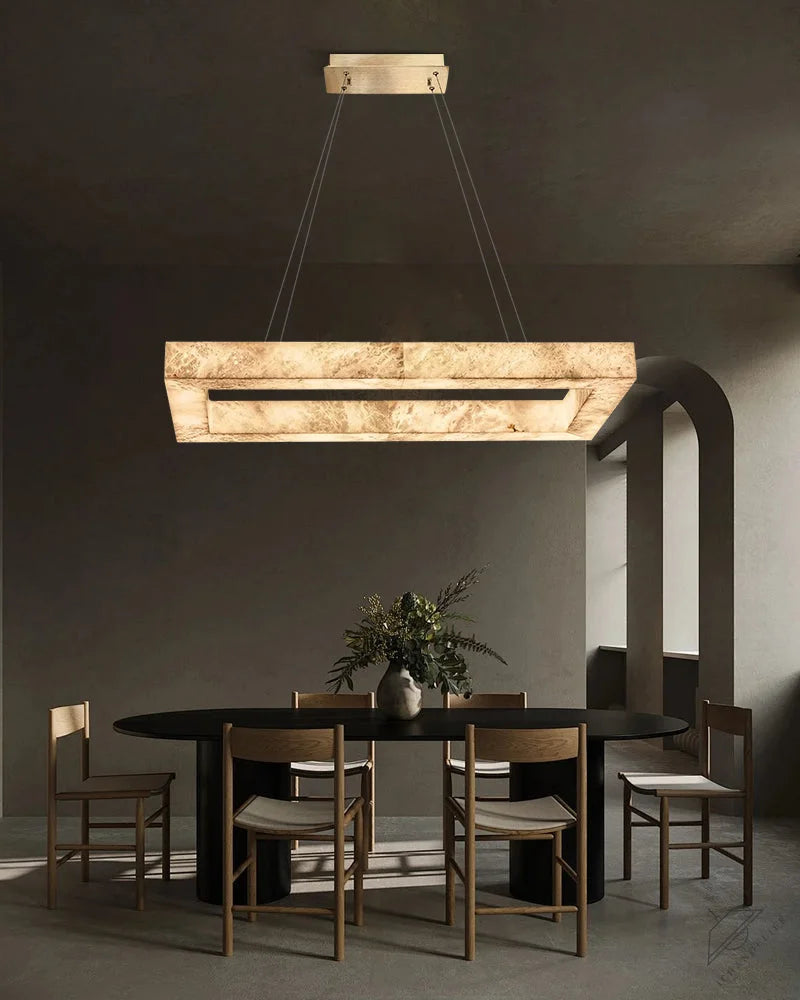 Square/Rectangle Large Alabaster Chandelier, 20 inch 24 inch 32 inch 40 inch 58 inch 60 inch 71 inch 79 inch Dia