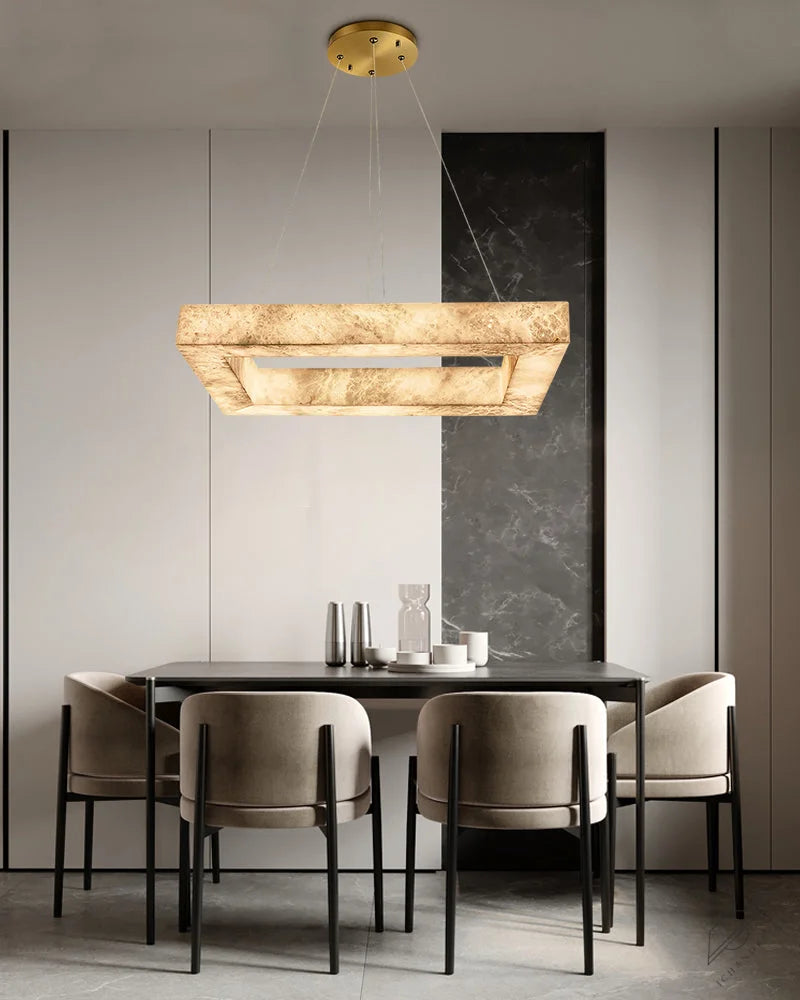 Square/Rectangle Large Alabaster Chandelier, 20 inch 24 inch 32 inch 40 inch 58 inch 60 inch 71 inch 79 inch Dia