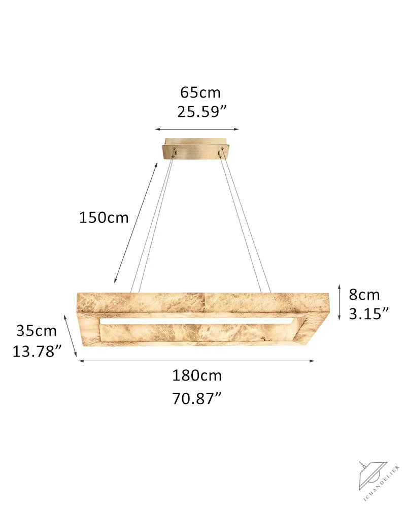 Square/Rectangle Large Alabaster Chandelier, 20 inch 24 inch 32 inch 40 inch 58 inch 60 inch 71 inch 79 inch Dia