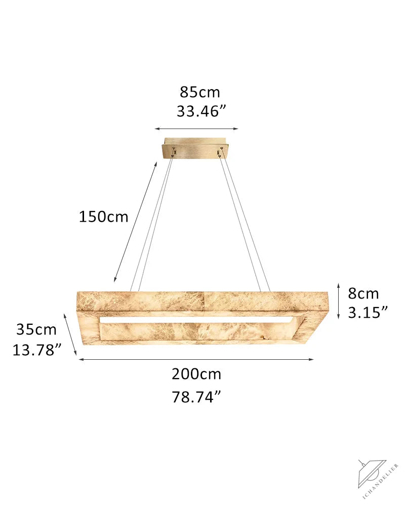 Square/Rectangle Large Alabaster Chandelier, 20 inch 24 inch 32 inch 40 inch 58 inch 60 inch 71 inch 79 inch Dia