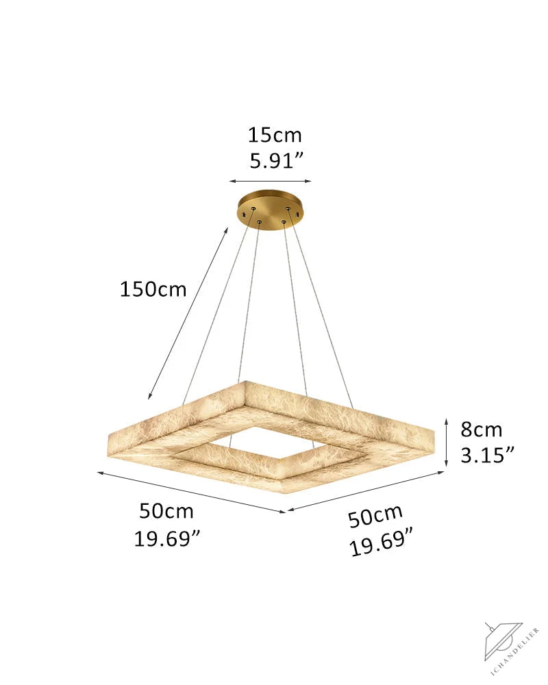 Square/Rectangle Large Alabaster Chandelier, 20 inch 24 inch 32 inch 40 inch 58 inch 60 inch 71 inch 79 inch Dia