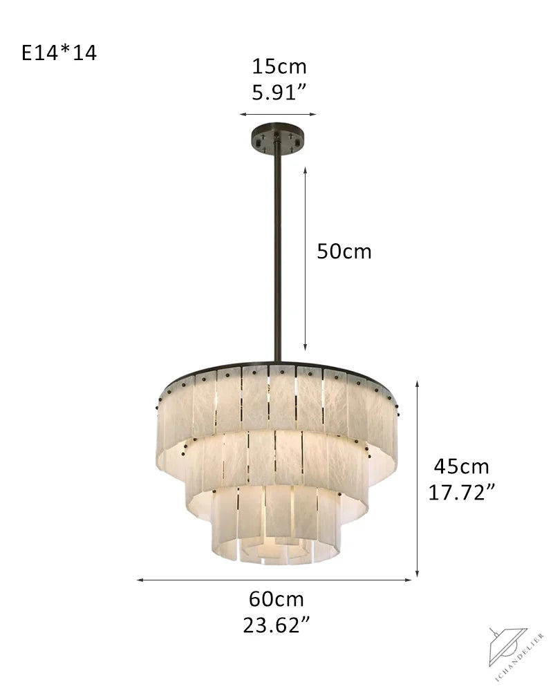 Stairwell Luxury Modern LED High Ceiling Large Alabaster Chandelier