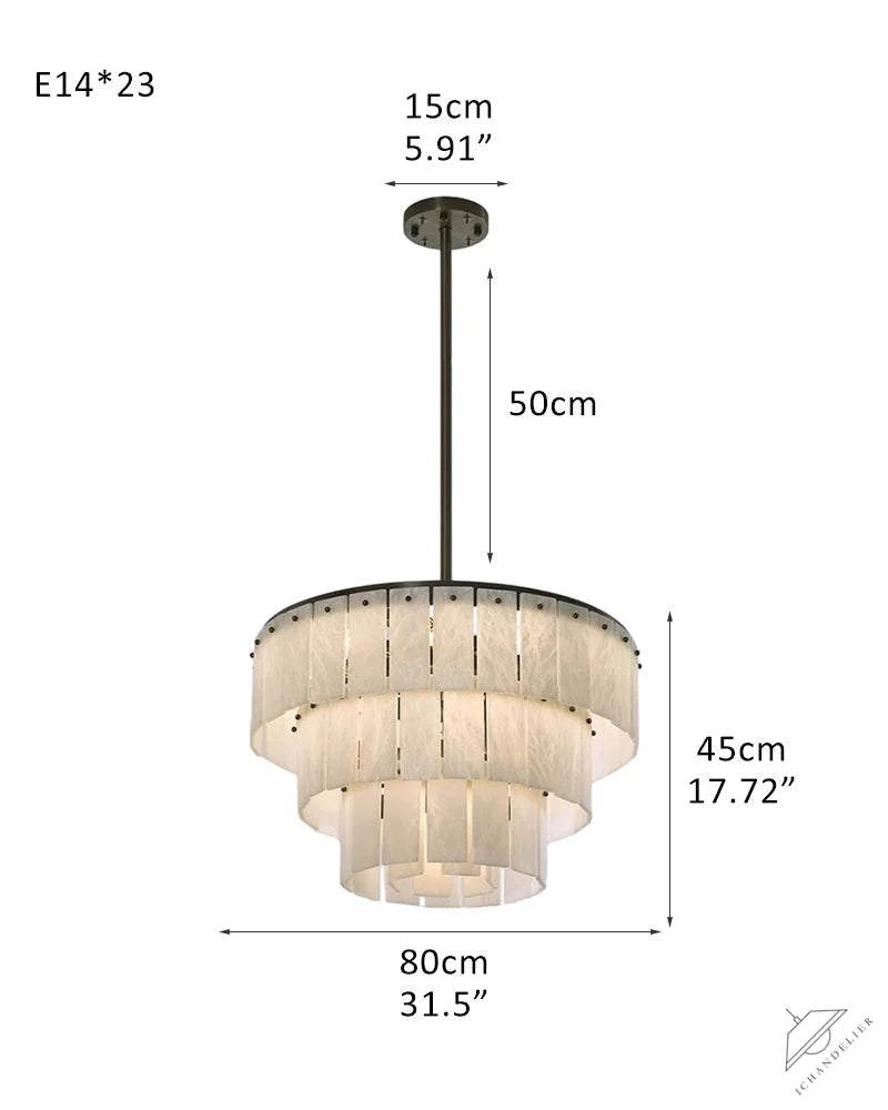 Stairwell Luxury Modern LED High Ceiling Large Alabaster Chandelier