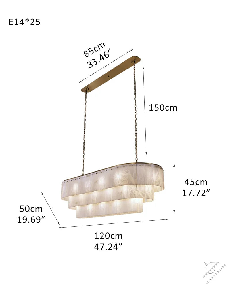 Stairwell Luxury Modern LED High Ceiling Large Alabaster Chandelier