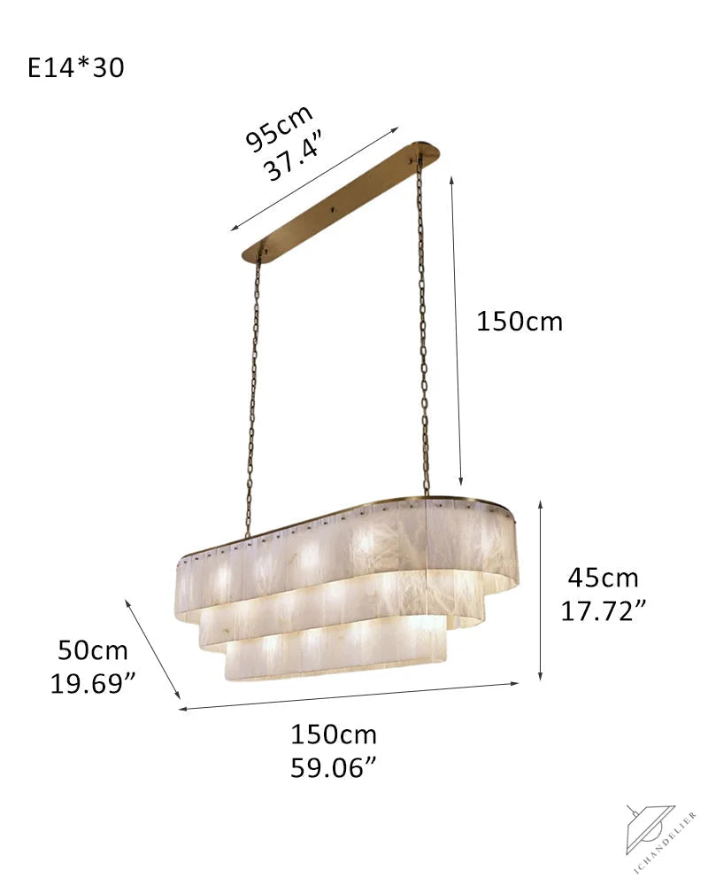 Stairwell Luxury Modern LED High Ceiling Large Alabaster Chandelier