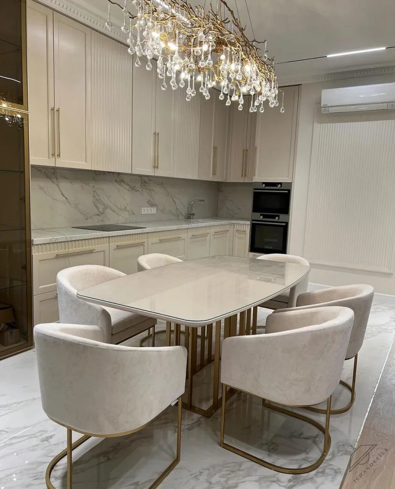 Stunning Tree Branch Crystal Chandelier with Clear Teardrop-shaped for Living/Dining Room
