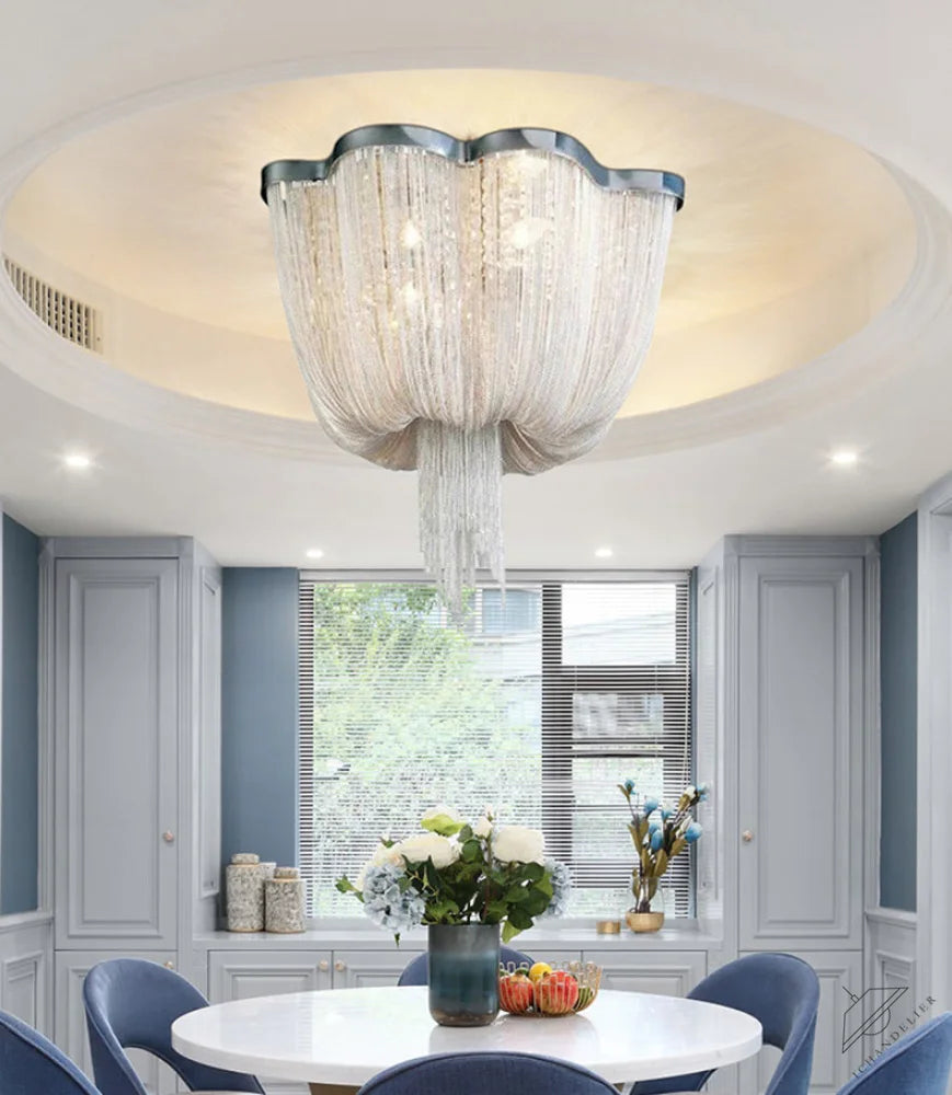 Tassel chandelier Silver 6/8 Lights