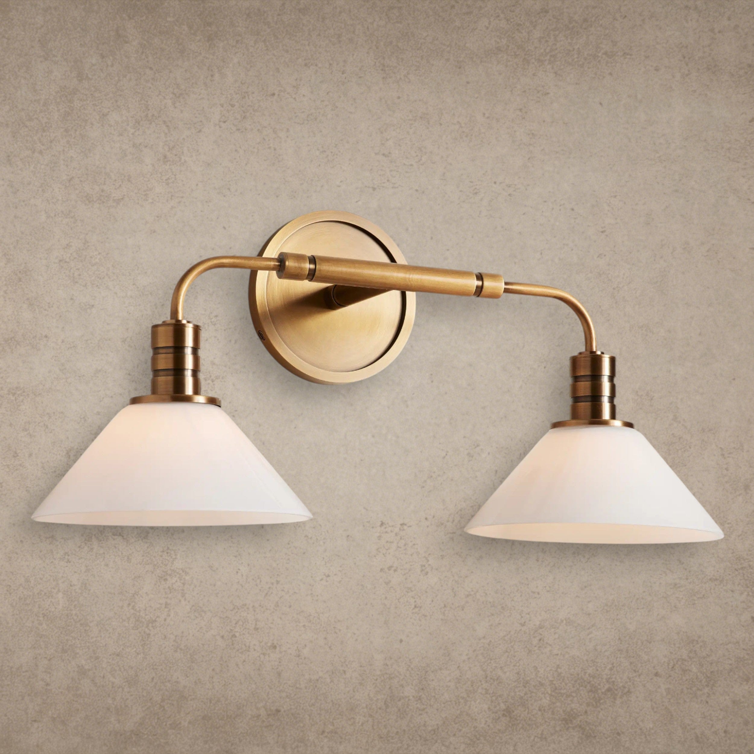 Brass / Milk Theron Double Sconce