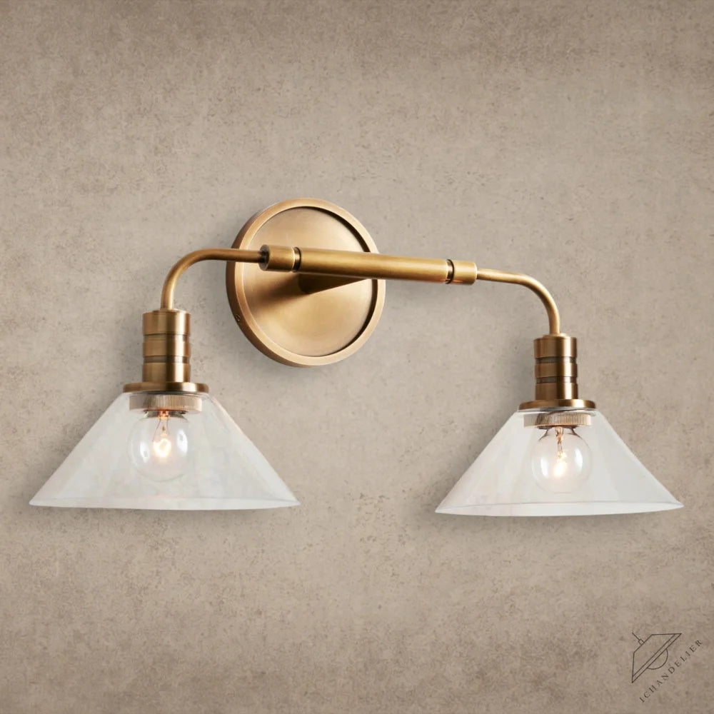Brass / Clear Theron Double Sconce