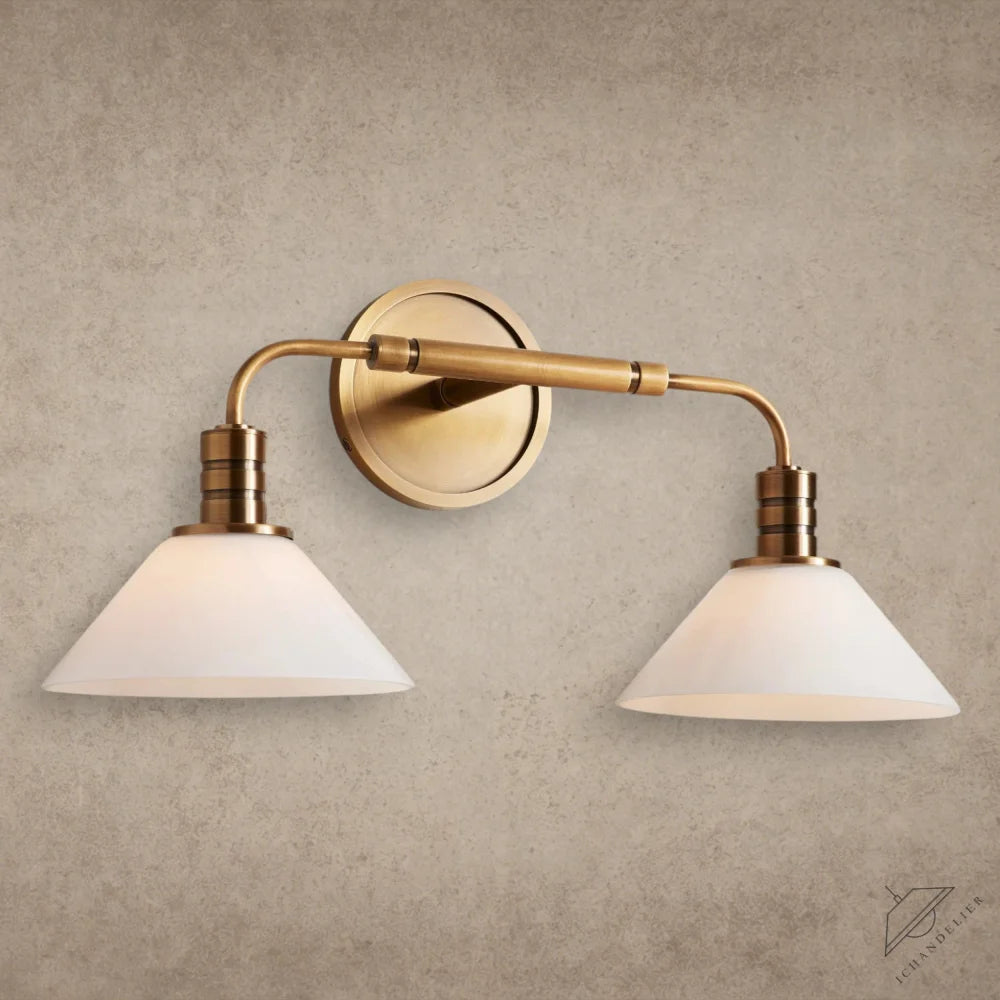 Brass / Milk Theron Double Sconce