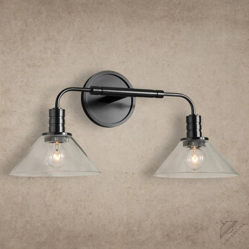 Bronze / Clear Theron Double Sconce