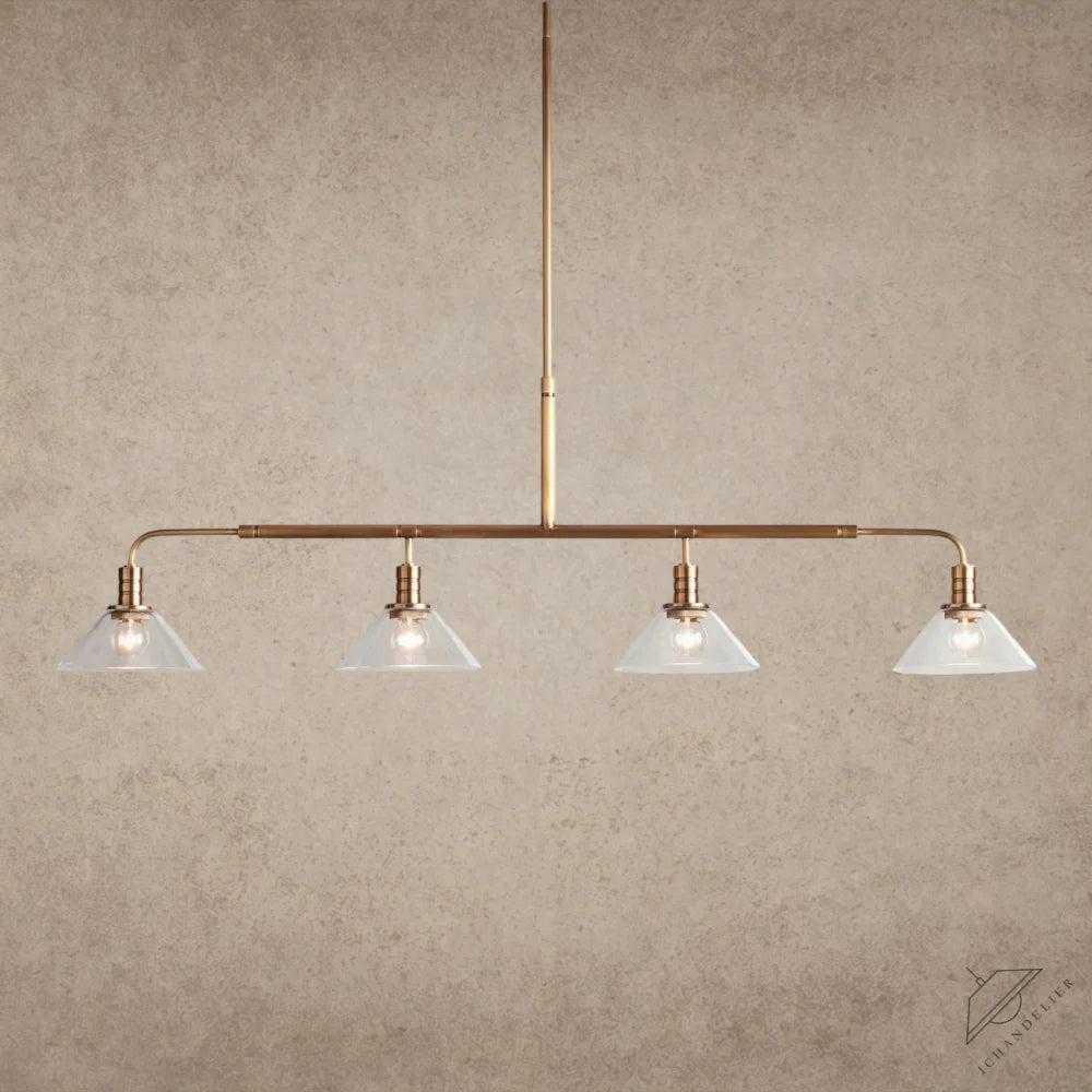 Brass / 50" / Clear Theron Linear Chandelier 50", 60"