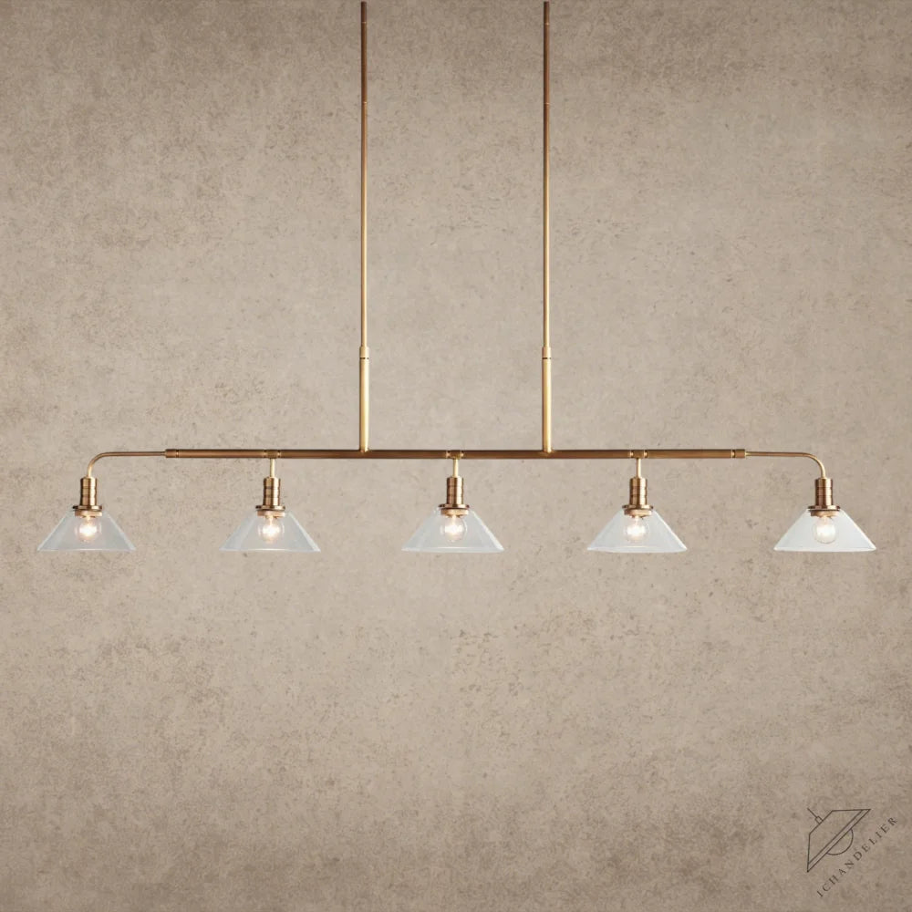 Brass / 60" / Clear Theron Linear Chandelier 50", 60"