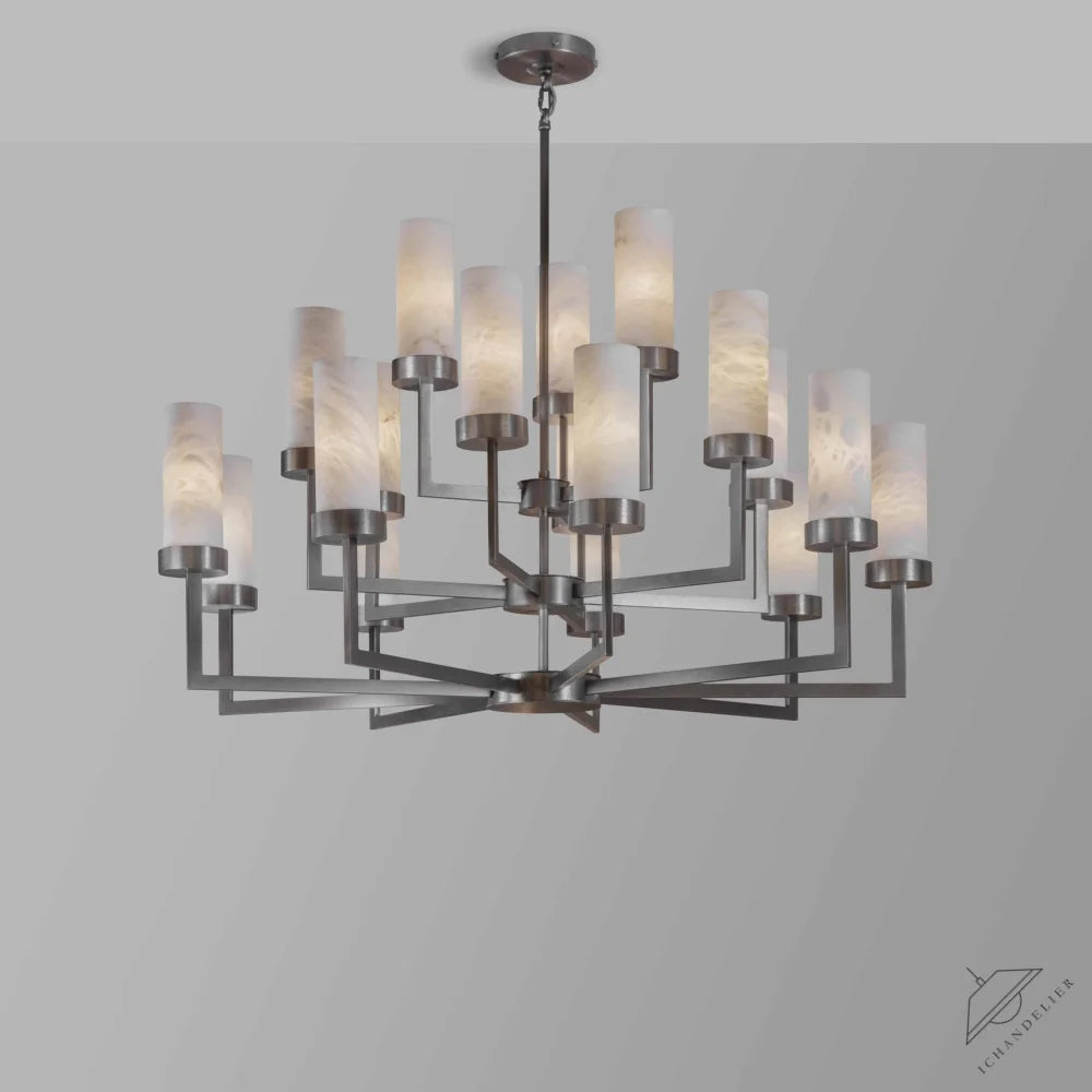 Three Tier Compass Alabaster Chandelier