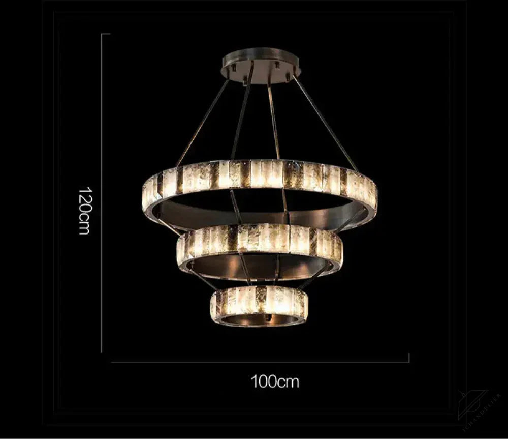Tiered Alabaster Spiral Chandelier