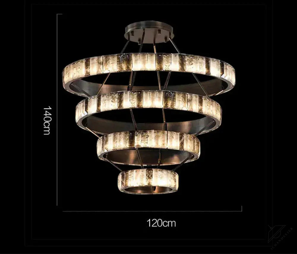 Tiered Alabaster Spiral Chandelier