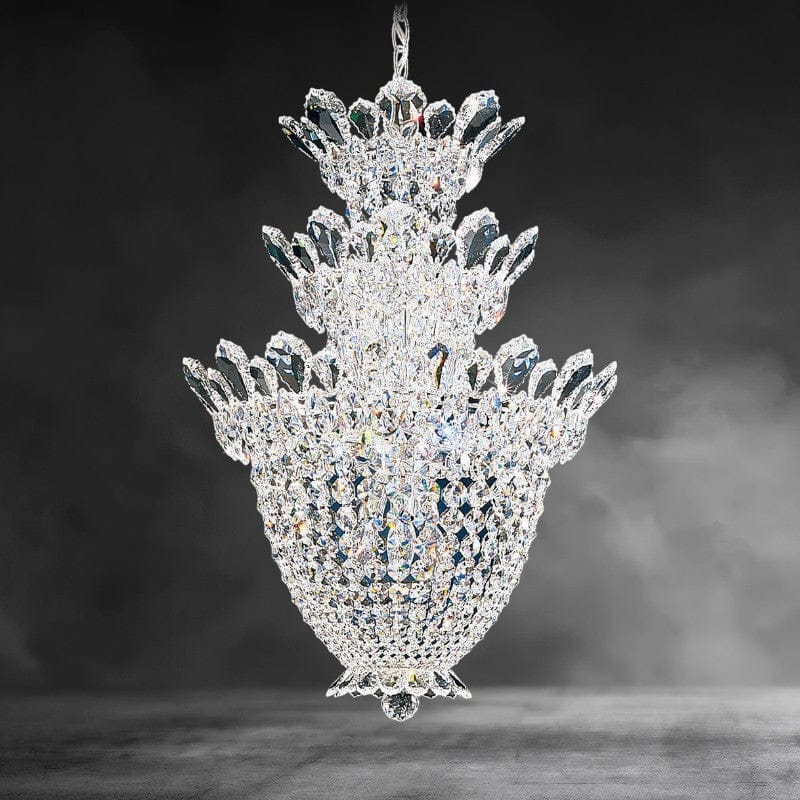 Clear Heritage Crystal Trillane 3-layer Crystal Chandelier 48"