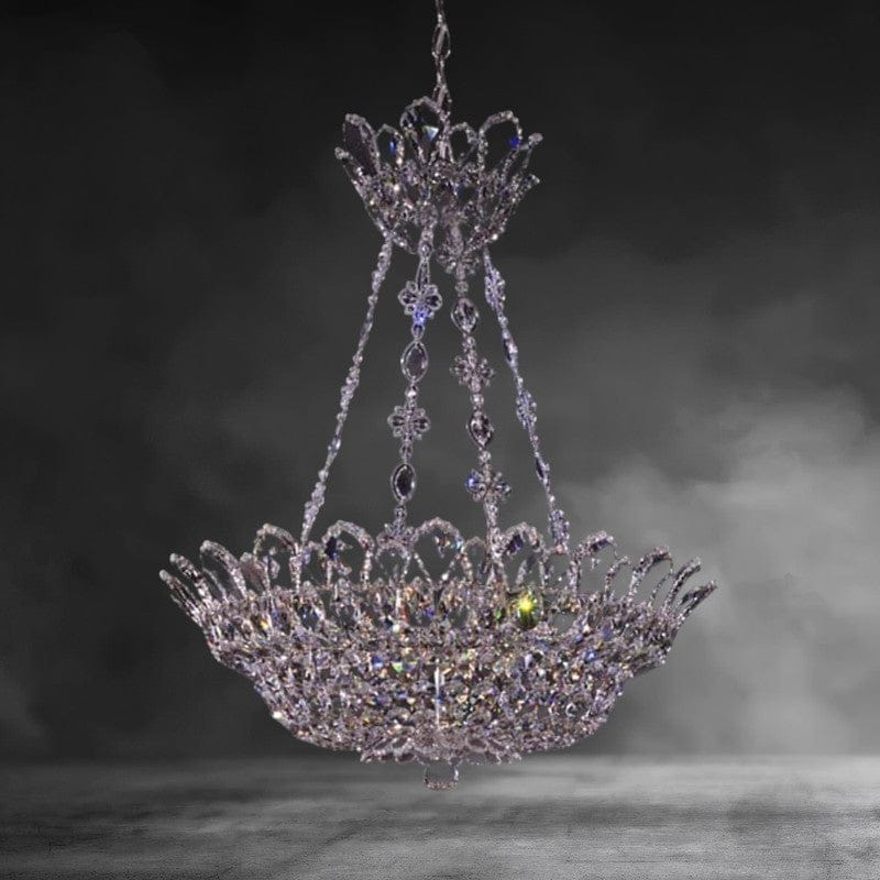 Clear Heritage Crystal Trilliane Inverted umbrella crystal Chandelier 24"
