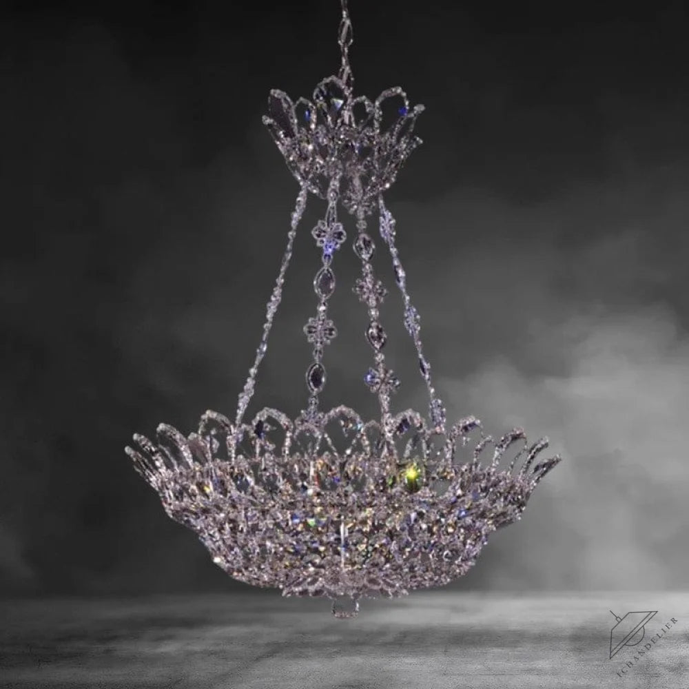 Clear Heritage Crystal Trilliane Inverted umbrella crystal Chandelier 24"