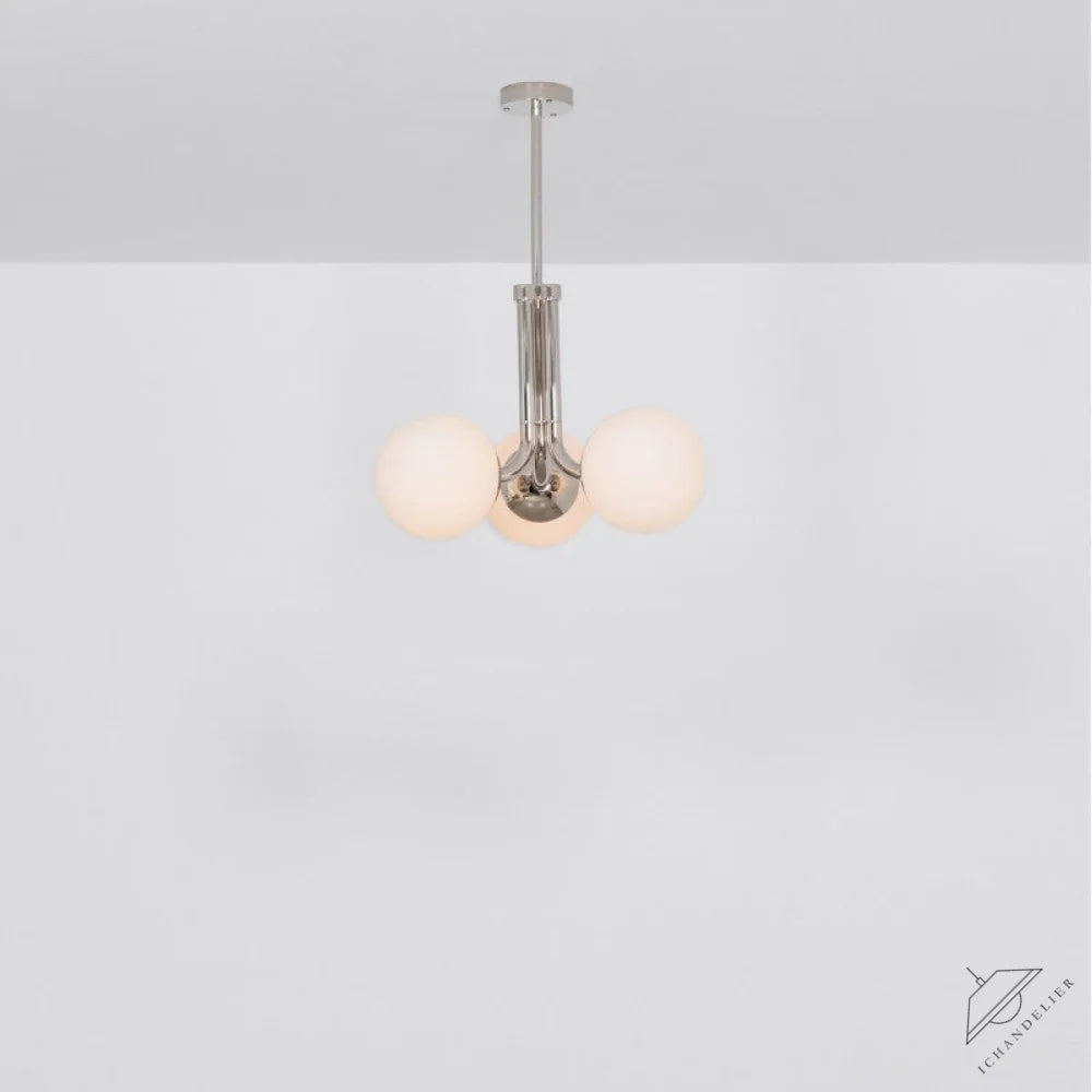 Tubular 3-Light Modern Brass Chandelier
