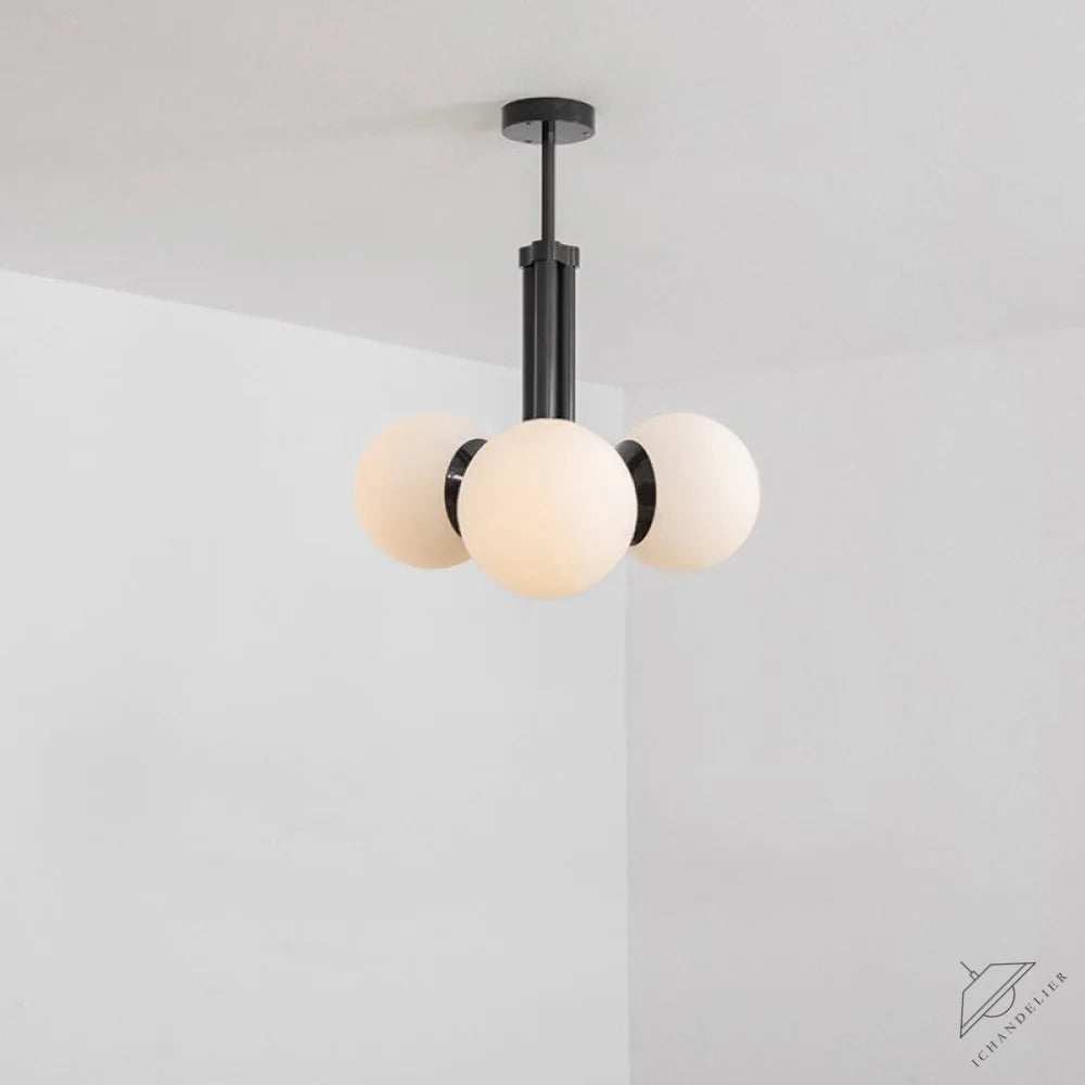 Tubular 3-Light Modern Brass Chandelier