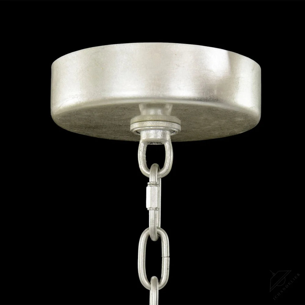 Tulip Glass Silver Leaf Vertical Twenty-One Light Chandelier