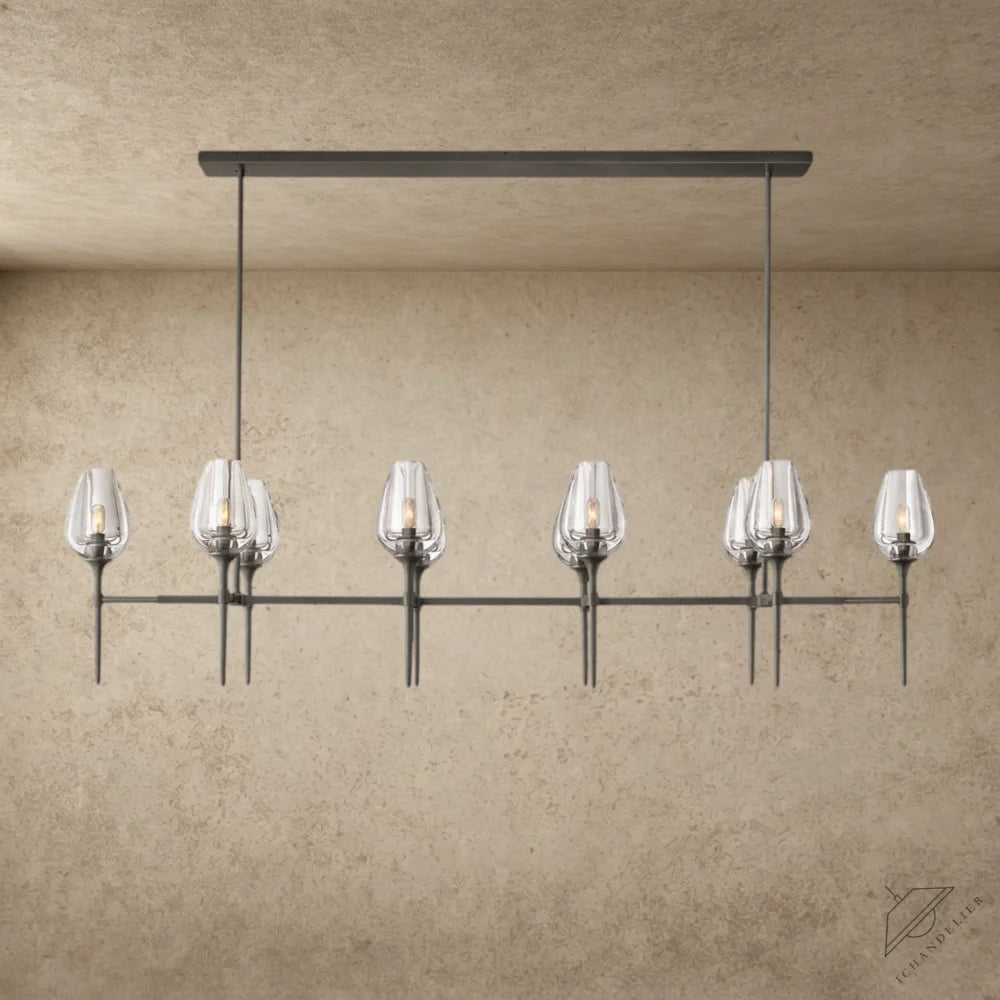 65" / Bronze Tulip Linear Chandelier 52", 65"